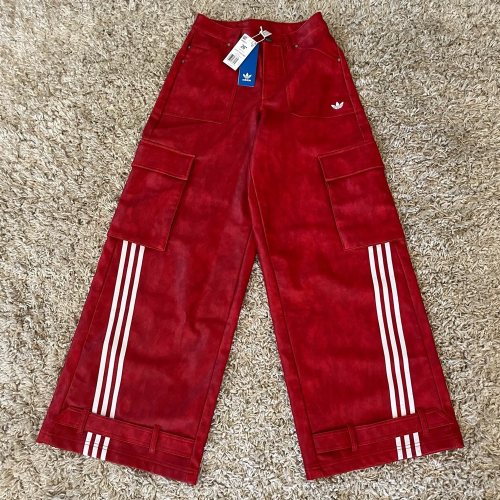 NWT Sz 26 Adidas Adilenium Season 3 Vintage Faux Leather Pants